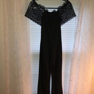 Off the shoulder black jumpsuit